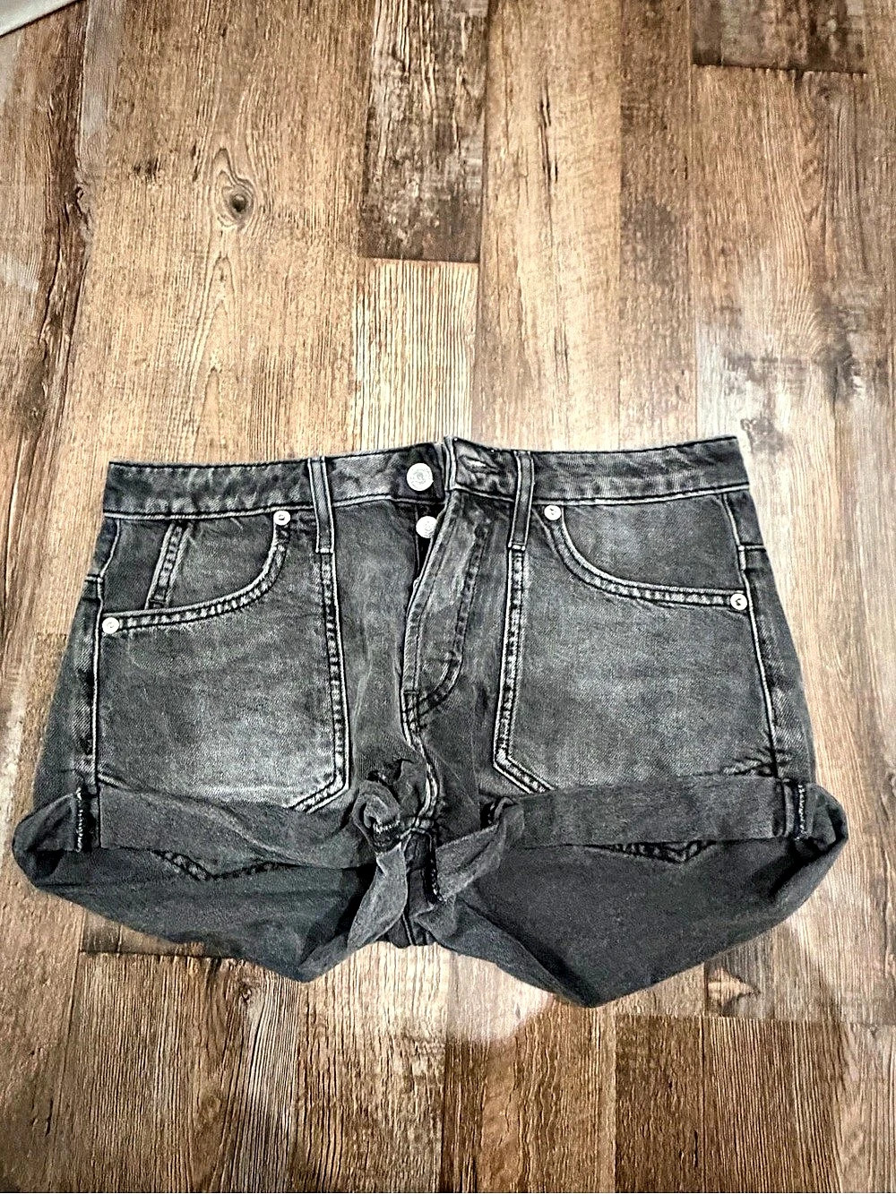 We The Free Black Denim Jean Shorts Waist 26
